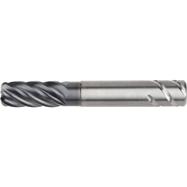Kennametal - 16mm, 6 Flute, Single End, Solid Carbide, 0.5mm Corner Radius End Mill - 100mm OAL, 38° Helix, Right Hand Flute, 32mm LOC, Right Hand Cut, 48mm Extended Reach - USA Tool & Supply