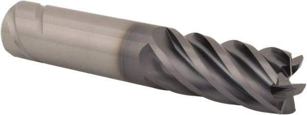 Kennametal - 3/4", 6 Flute, Single End, Solid Carbide, 0.12" Corner Radius End Mill - 4" OAL, 38° Helix, Right Hand Flute, 1-1/2" LOC, Right Hand Cut - USA Tool & Supply