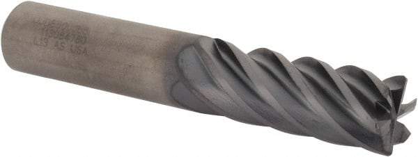 Kennametal - 1/2", 6 Flute, Single End, Solid Carbide, 0.06" Corner Radius End Mill - 3" OAL, 38° Helix, Right Hand Flute, 1" LOC, Right Hand Cut - USA Tool & Supply