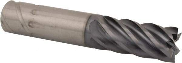 Kennametal - 3/4", 1-1/2" LOC, 3/4" Shank Diam, 4" OAL, 6 Flute, Solid Carbide Square End Mill - Single End, AlTiN Finish, Spiral Flute, 38° Helix, Centercutting, Right Hand Cut, Right Hand Flute, Series UJDE - USA Tool & Supply