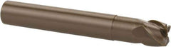 Kennametal - 1/4", 4 Flute, Single End, Ceramic, 0.031" Corner Radius End Mill - 2" OAL, 40° Helix, Right Hand Flute, 3/16" LOC, Right Hand Cut, 1/2" Extended Reach - USA Tool & Supply