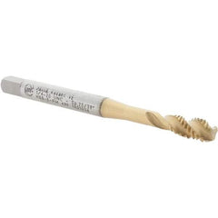 LMT - 1/4-20 UNC 3 Flute 2B/3B Bottoming Spiral Flute Tap - High Speed Steel, TiCN Plus Finish, 80mm OAL, Right Hand Flute, Right Hand Thread, H5/H3, Series Rasant-V - USA Tool & Supply