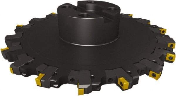 Seco - Shell Mount Connection, 5/16" Cutting Width, 2.2" Depth of Cut, 8" Cutter Diam, 1-1/2" Hole Diam, 7 Tooth Indexable Slotting Cutter - R335.18 Toolholder, LNK.. 05.. Insert, Neutral Cutting Direction - USA Tool & Supply