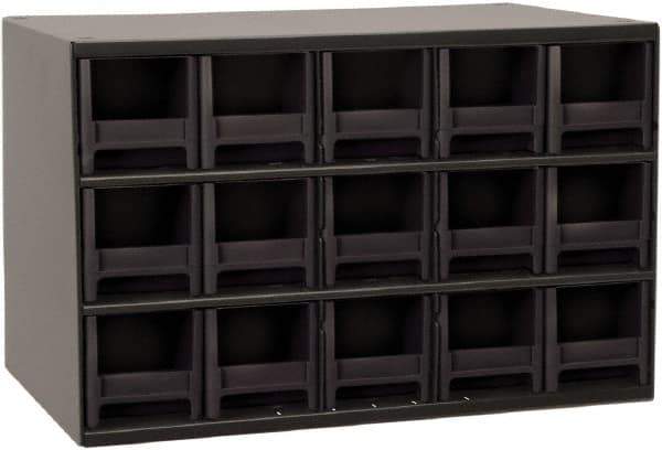 Akro-Mils - 15 Drawer, Small Parts Cabinet - 11" Deep x 17" Wide x 11" High - USA Tool & Supply