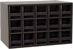 Akro-Mils - 15 Drawer, Small Parts Cabinet - 11" Deep x 17" Wide x 11" High - USA Tool & Supply