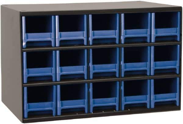 Akro-Mils - 15 Drawer, Small Parts Cabinet - 11" Deep x 17" Wide x 11" High - USA Tool & Supply