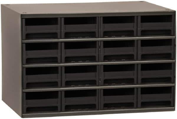 Akro-Mils - 16 Drawer, Small Parts Cabinet - 11" Deep x 17" Wide x 11" High - USA Tool & Supply