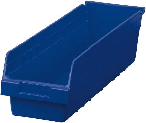 Akro-Mils - 23-5/8" Deep, Blue Polymer Hopper Shelf Bin - 6" High x 6-5/8" Wide x 23-5/8" Long - USA Tool & Supply