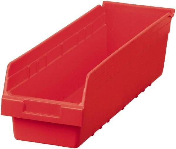 Akro-Mils - 23-5/8" Deep, Red Polymer Hopper Shelf Bin - 6" High x 6-5/8" Wide x 23-5/8" Long - USA Tool & Supply