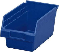 Akro-Mils - 11-5/8" Deep, Blue Polymer Hopper Shelf Bin - 6" High x 6-5/8" Wide x 11-5/8" Long - USA Tool & Supply