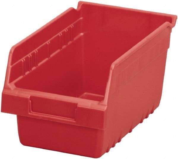 Akro-Mils - 11-5/8" Deep, Red Polymer Hopper Shelf Bin - 6" High x 6-5/8" Wide x 11-5/8" Long - USA Tool & Supply