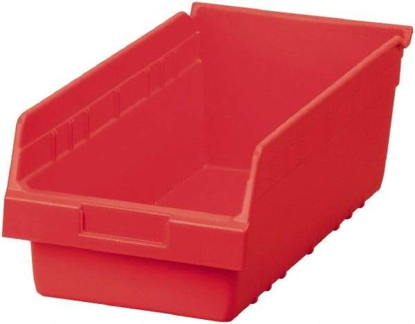 Akro-Mils - 17-7/8" Deep, Red Polymer Hopper Shelf Bin - 6" High x 8-3/8" Wide x 17-7/8" Long - USA Tool & Supply