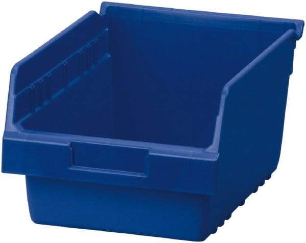 Akro-Mils - 11-5/8" Deep, Blue Polymer Hopper Shelf Bin - 6" High x 8-3/8" Wide x 11-5/8" Long - USA Tool & Supply