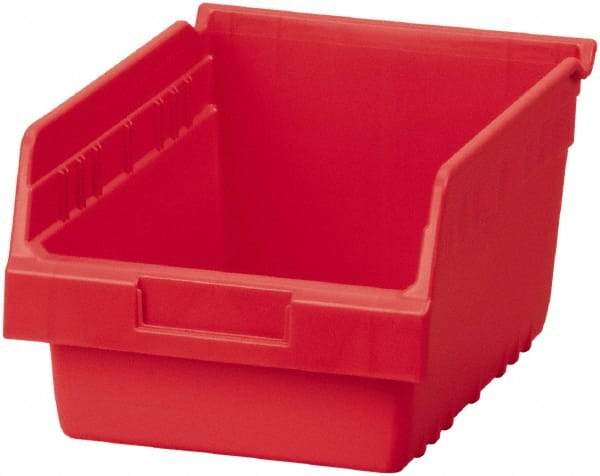 Akro-Mils - 11-5/8" Deep, Red Polymer Hopper Shelf Bin - 6" High x 8-3/8" Wide x 11-5/8" Long - USA Tool & Supply