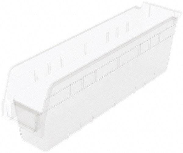 Akro-Mils - 17-7/8" Deep, Clear Polymer Hopper Shelf Bin - 6" High x 4-1/8" Wide x 17-7/8" Long - USA Tool & Supply