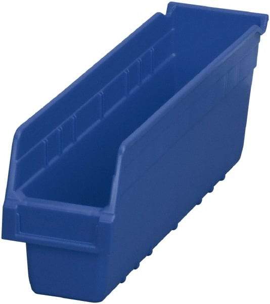 Akro-Mils - 17-7/8" Deep, Blue Polymer Hopper Shelf Bin - 6" High x 4-1/8" Wide x 17-7/8" Long - USA Tool & Supply