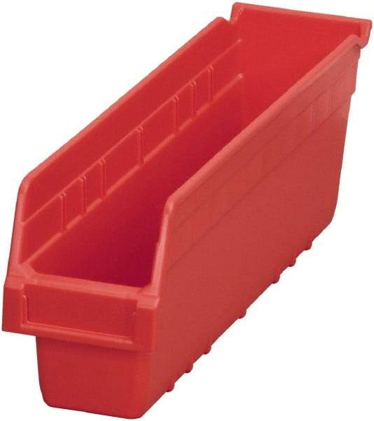 Akro-Mils - 17-7/8" Deep, Red Polymer Hopper Shelf Bin - 6" High x 4-1/8" Wide x 17-7/8" Long - USA Tool & Supply