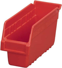Akro-Mils - 11-5/8" Deep, Red Polymer Hopper Shelf Bin - 6" High x 4-1/8" Wide x 11-5/8" Long - USA Tool & Supply