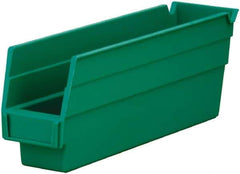 Akro-Mils - 54 Lb. Load Capacity, 11-5/8" Deep, Green Hopper Shelf Bin - 4" High x 2-3/4" Wide x 11-5/8" Long - USA Tool & Supply