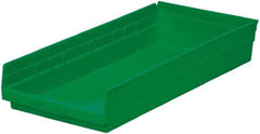 Akro-Mils - 513 Lb. Load Capacity, 23-5/8" Deep, Green Hopper Shelf Bin - 4" High x 11-1/8" Wide x 23-5/8" Long - USA Tool & Supply