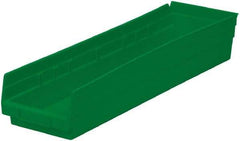 Akro-Mils - 321 Lb. Load Capacity, 23-5/8" Deep, Green Hopper Shelf Bin - 4" High x 6-5/8" Wide x 23-5/8" Long - USA Tool & Supply