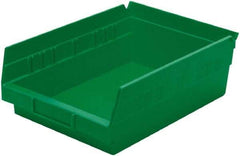Akro-Mils - 138 Lb. Load Capacity, 11-5/8" Deep, Green Hopper Shelf Bin - 4" High x 8-3/8" Wide x 11-5/8" Long - USA Tool & Supply