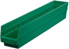 Akro-Mils - 199 Lb. Load Capacity, 23-5/8" Deep, Green Hopper Shelf Bin - 4" High x 4-1/8" Wide x 23-5/8" Long - USA Tool & Supply