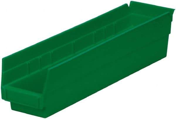 Akro-Mils - 123 Lb. Load Capacity, 17-7/8" Deep, Green Hopper Shelf Bin - 4" High x 4-1/8" Wide x 17-7/8" Long - USA Tool & Supply