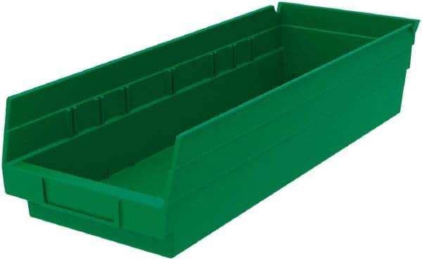 Akro-Mils - 176 Lb. Load Capacity, 17-7/8" Deep, Green Hopper Shelf Bin - 4" High x 6-5/8" Wide x 17-7/8" Long - USA Tool & Supply