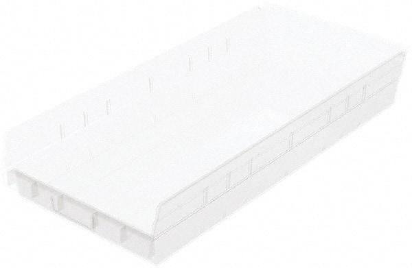 Akro-Mils - 513 Lb. Load Capacity, 23-5/8" Deep, Clear Hopper Shelf Bin - 4" High x 11-1/8" Wide x 23-5/8" Long - USA Tool & Supply