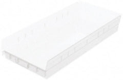 Akro-Mils - 513 Lb. Load Capacity, 23-5/8" Deep, Clear Hopper Shelf Bin - 4" High x 11-1/8" Wide x 23-5/8" Long - USA Tool & Supply