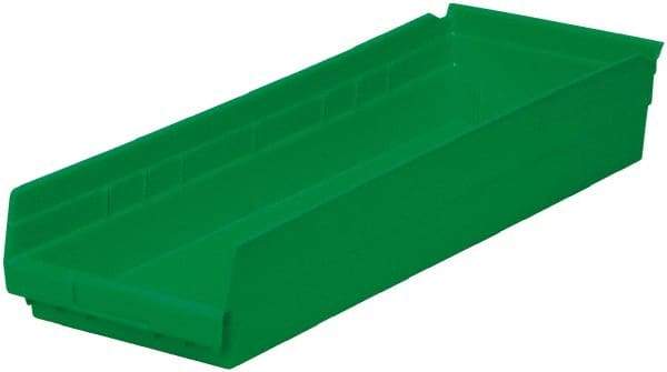 Akro-Mils - 346 Lb. Load Capacity, 23-5/8" Deep, Green Hopper Shelf Bin - 4" High x 8-3/8" Wide x 23-5/8" Long - USA Tool & Supply