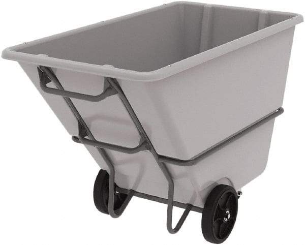 Akro-Mils - 2,000 Lb Load Capacity, 1 Cu Yd, Plastic Tilt Truck - 33" Wide x 66" Long x 42" High, Gray - USA Tool & Supply