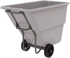Akro-Mils - 1,000 Lb Load Capacity, 1/2 Cu Yd, Plastic Tilt Truck - 27" Wide x 54" Long x 36" High, Gray - USA Tool & Supply