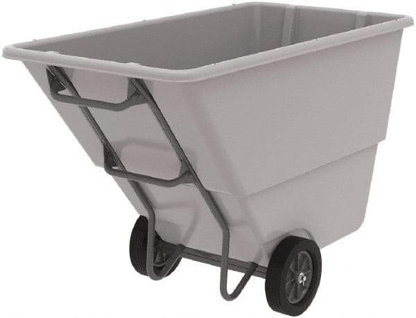 Akro-Mils - 600 Lb Load Capacity, 1 Cu Yd, Plastic Tilt Truck - 33" Wide x 66" Long x 42" High, Gray - USA Tool & Supply