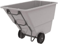 Akro-Mils - 600 Lb Load Capacity, 1 Cu Yd, Plastic Tilt Truck - 33" Wide x 66" Long x 42" High, Gray - USA Tool & Supply