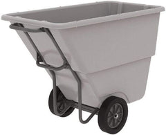 Akro-Mils - 600 Lb Load Capacity, 1/2 Cu Yd, Plastic Tilt Truck - 27" Wide x 54" Long x 36" High, Gray - USA Tool & Supply