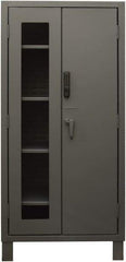 Durham - 4 Shelf Locking Storage Cabinet - Steel, 36" Wide x 24" Deep x 78" High, Gray - USA Tool & Supply