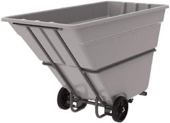 Akro-Mils - 2,000 Lb Load Capacity, 1 1/2 Cu Yd, Plastic Tilt Truck - 39" Wide x 85" Long x 51" High, Gray - USA Tool & Supply