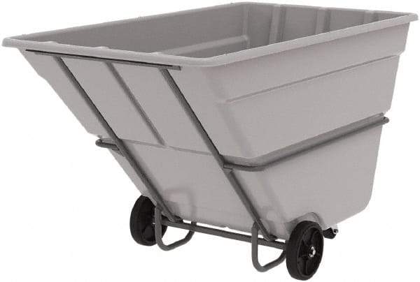 Akro-Mils - 2,000 Lb Load Capacity, 2 Cu Yd, Plastic Tilt Truck - 48" Wide x 85" Long x 51" High, Gray - USA Tool & Supply