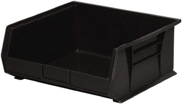 Akro-Mils - 75 Lb. Load Capacity, 14-3/4" Deep, Black Polymer Hopper Stacking Bin - 7" High x 16-1/2" Wide x 14-3/4" Long - USA Tool & Supply