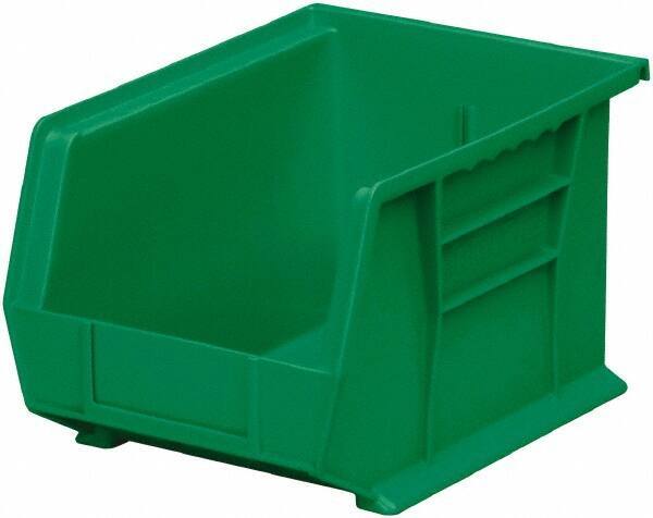 Akro-Mils - 50 Lb. Load Capacity, 10-3/4" Deep, Green Polymer Hopper Stacking Bin - 7" High x 8-1/4" Wide x 10-3/4" Long - USA Tool & Supply