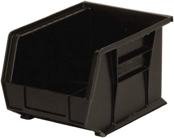 Akro-Mils - 50 Lb. Load Capacity, 10-3/4" Deep, Black Polymer Hopper Stacking Bin - 7" High x 8-1/4" Wide x 10-3/4" Long - USA Tool & Supply