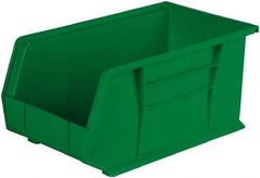 Akro-Mils - 60 Lb. Load Capacity, 14-3/4" Deep, Green Polymer Hopper Stacking Bin - 7" High x 8-1/4" Wide x 14-3/4" Long - USA Tool & Supply