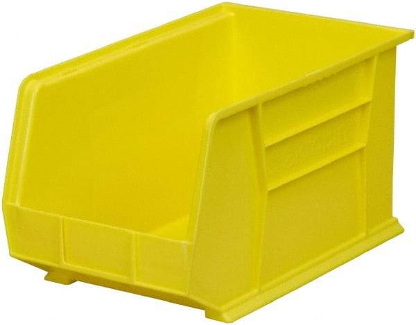 Akro-Mils - 60 Lb. Load Capacity, 18" Deep, Yellow Polymer Hopper Stacking Bin - 10" High x 11" Wide x 18" Long - USA Tool & Supply