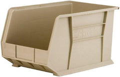 Akro-Mils - 60 Lb. Load Capacity, 18" Deep, Gray Polymer Hopper Stacking Bin - 10" High x 11" Wide x 18" Long - USA Tool & Supply