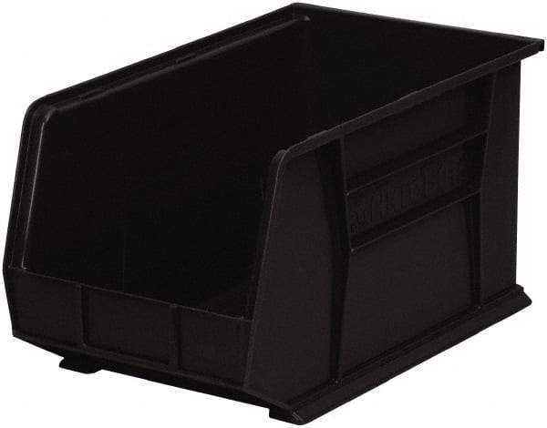 Akro-Mils - 60 Lb. Load Capacity, 18" Deep, Black Polymer Hopper Stacking Bin - 10" High x 11" Wide x 18" Long - USA Tool & Supply