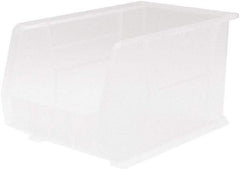 Akro-Mils - 60 Lb. Load Capacity, 18" Deep, Clear Polymer Hopper Stacking Bin - 10" High x 11" Wide x 18" Long - USA Tool & Supply