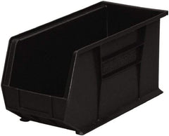 Akro-Mils - 60 Lb. Load Capacity, 18" Deep, Black Polymer Hopper Stacking Bin - 9" High x 8-1/4" Wide x 18" Long - USA Tool & Supply