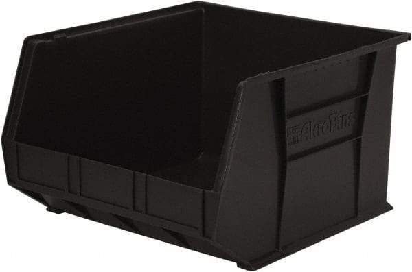 Akro-Mils - 75 Lb. Load Capacity, 18" Deep, Black Polymer Hopper Stacking Bin - 11" High x 16-1/2" Wide x 18" Long - USA Tool & Supply